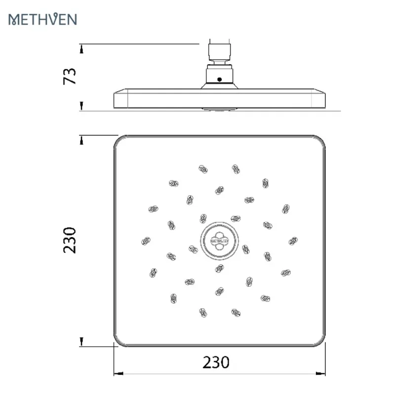 Methven OSQ230CCP Square Satinjet Shower Head