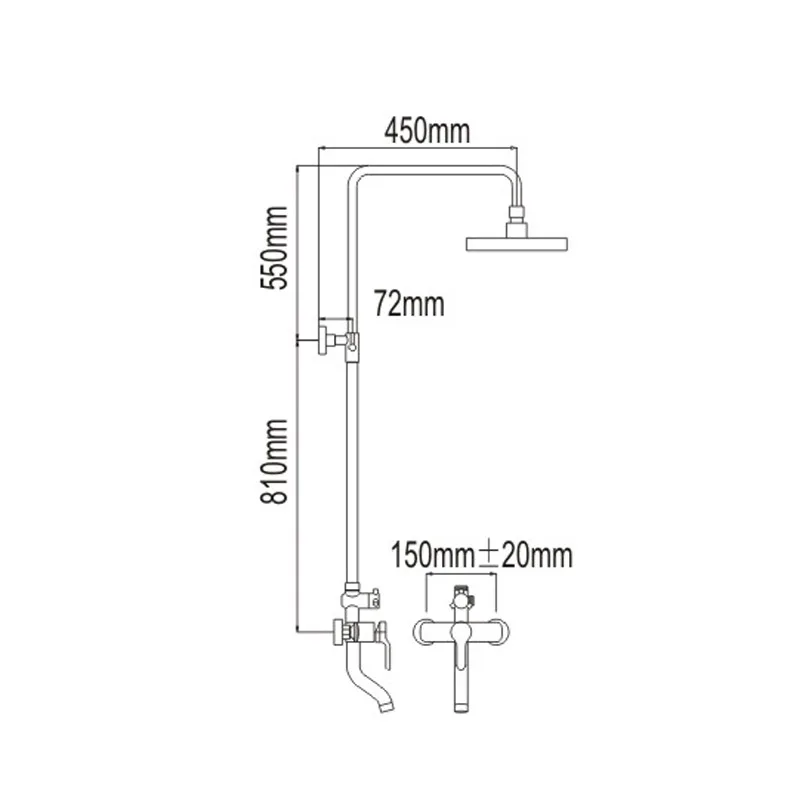 NTL-1009-B Rain Shower (Black)