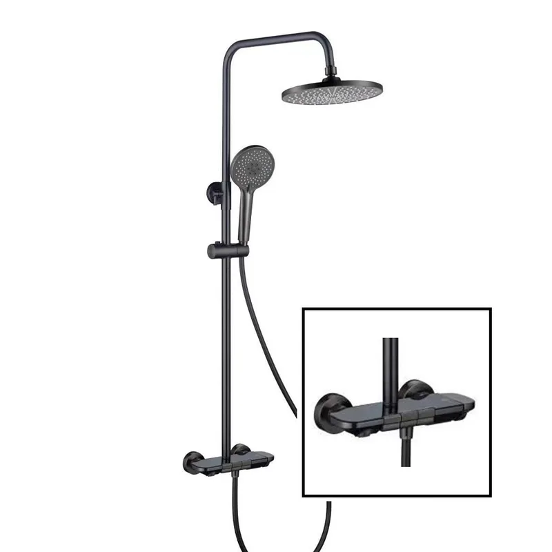 NTL-1029-GM Rain Shower Mixer Set (Gun Metal)