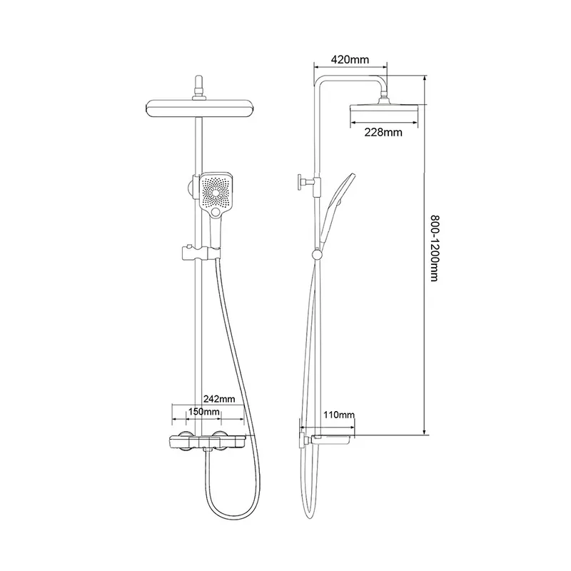 NTL-1029 Rain Shower Mixer Set