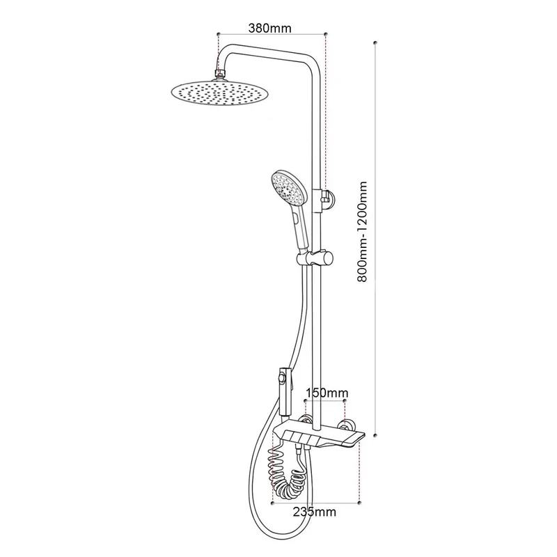 NTL-1039-GM Rain Shower (Gun Metal)
