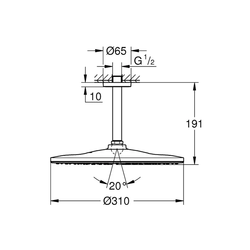 Rainshower Mono 310 Head Shower Ceiling Set
