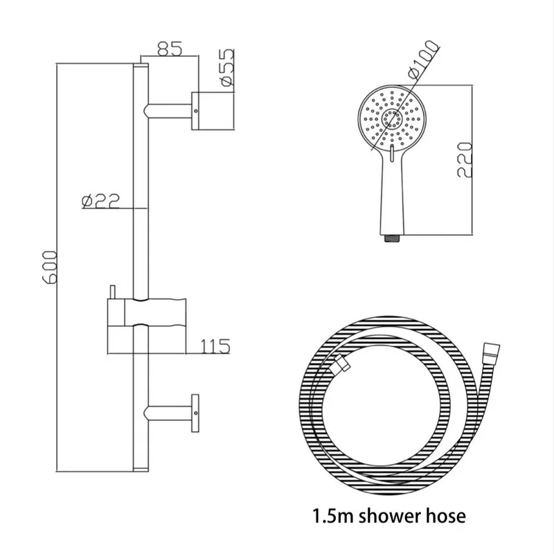 Vera 1504C Shower Set