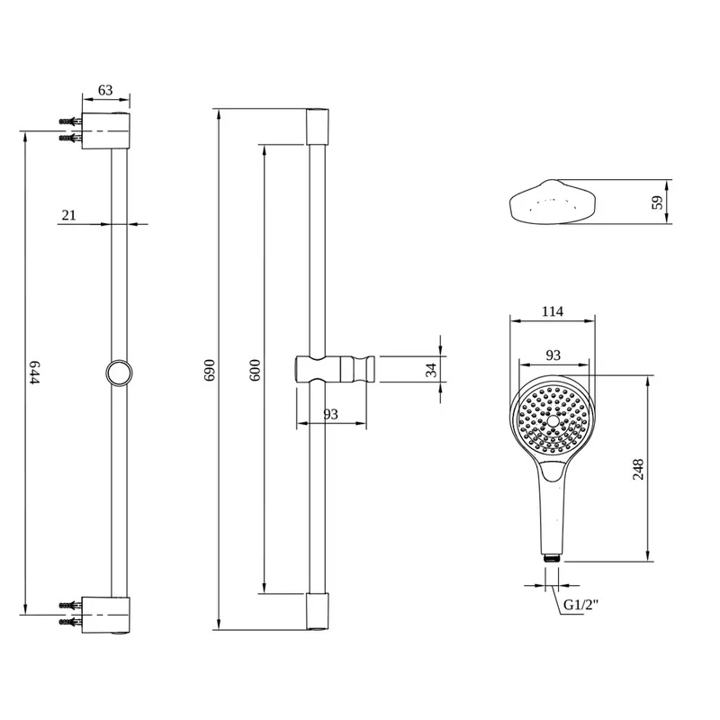 Villeroy & Boch Embrace PLUS TVS1086000376 Shower Set with Three Features (Brushed Gold)