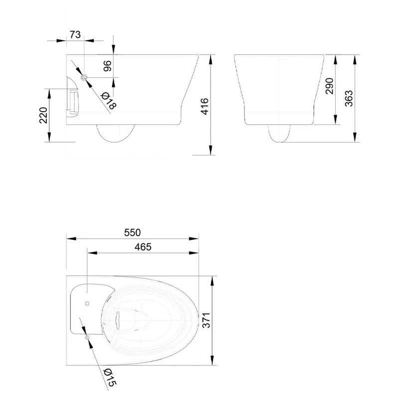 American Standard 1013962080 Loven Wall Hung Water Closet