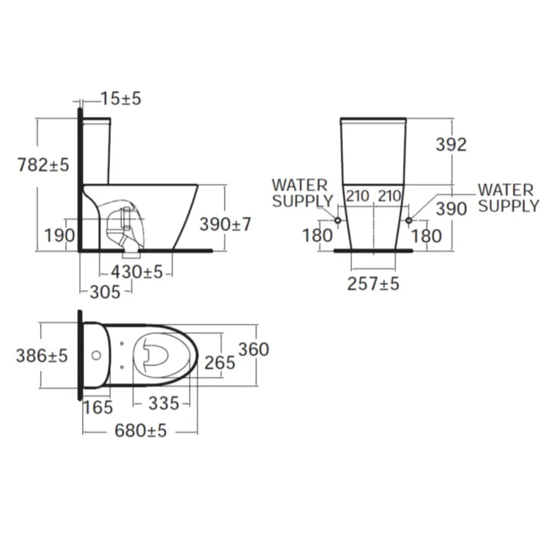 American Standard CL24075 Compact Codie Close-Coupled Water Closet