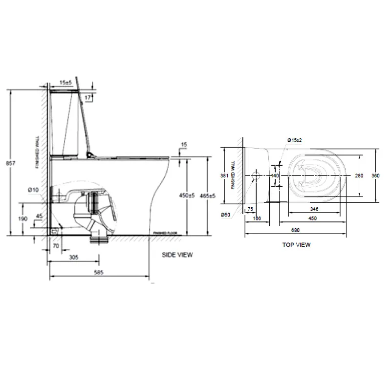 American Standard CL26265 Cygnet Raised-Height HygieneRim Close-Coupled Water Closet