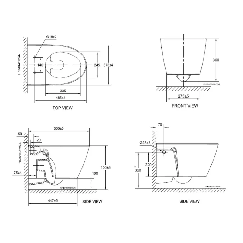 American Standard CL31197-6DACTPTN1 Acacia SupaSleek Wall-Hung Water Closet