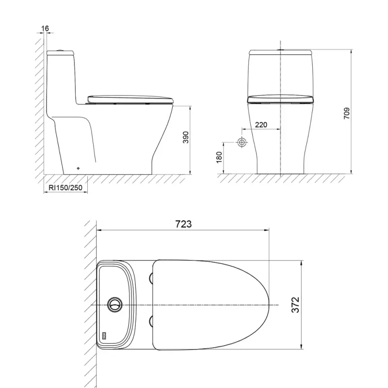 American Standard CCAS1862-1320411S0 Loven One-Piece Toilet