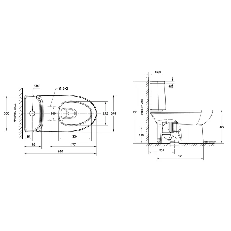 American Standard CL25315 Neo Modern One-Piece Toilet