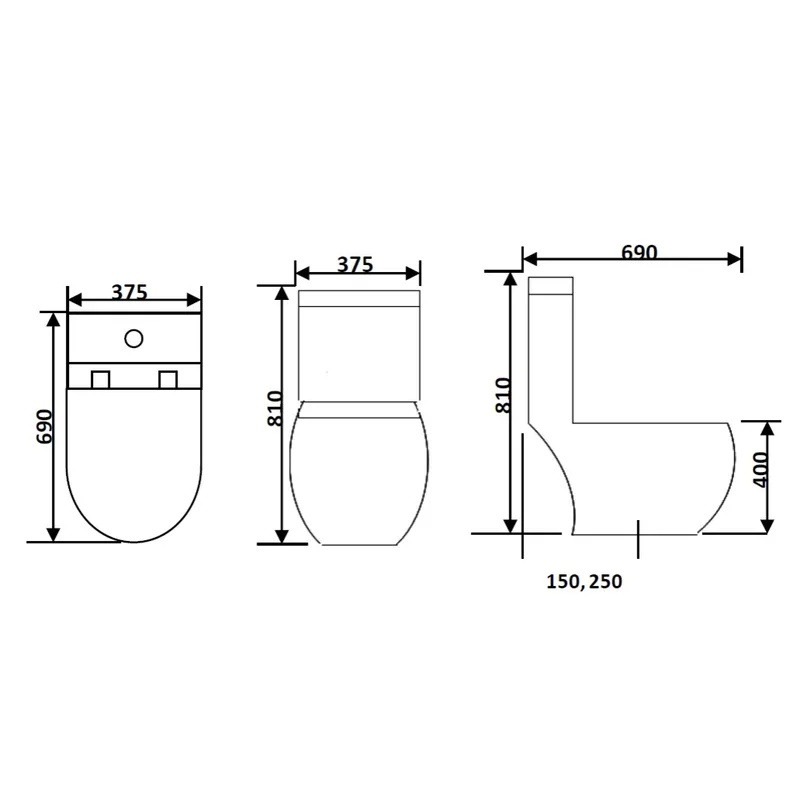Baron W818 One-Piece Rimless Toilet
