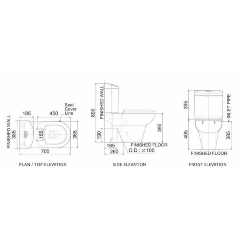 Claytan Leo Close-Coupled Water Closet WC4511