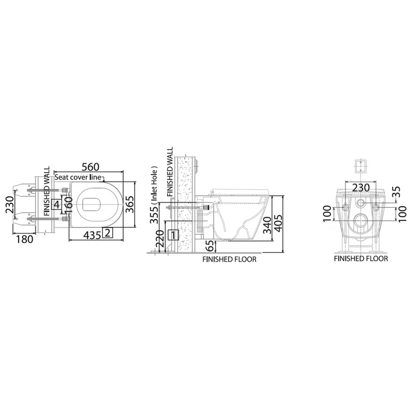 Claytan WH4809 Venus Wall-Hung Toilet