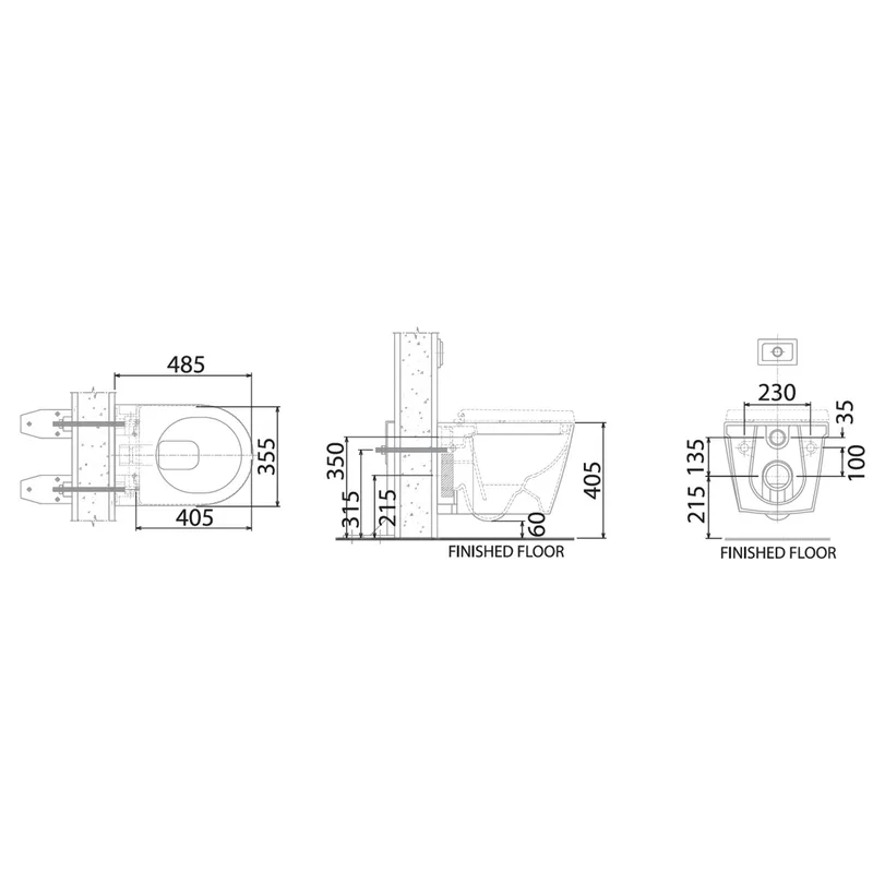 Claytan WH4810 Lincoln Wall-Hung Toilet
