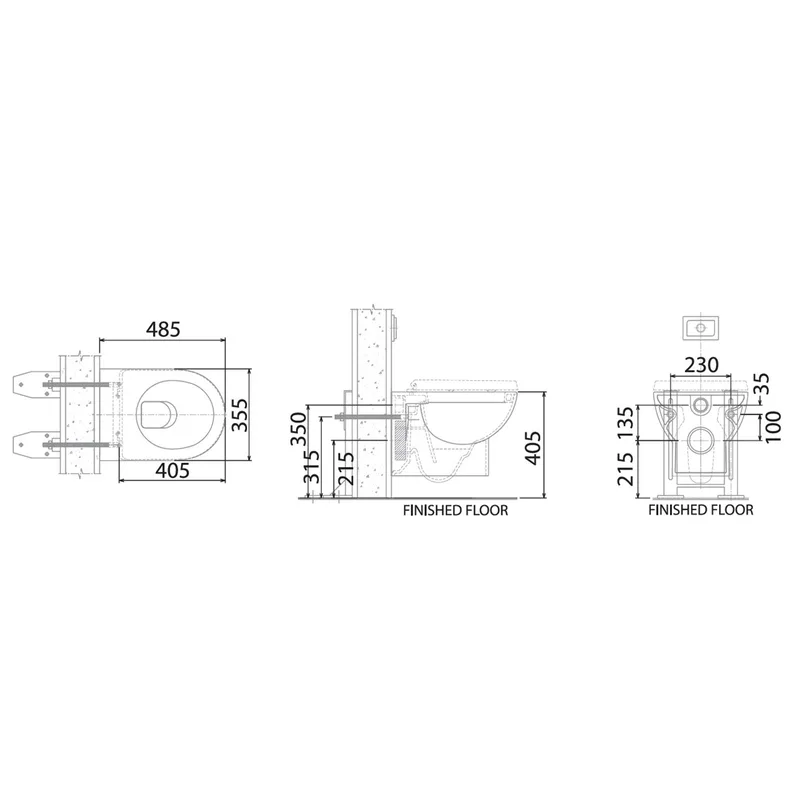 Claytan WH4815 Neptune Wall-Hung Toilet