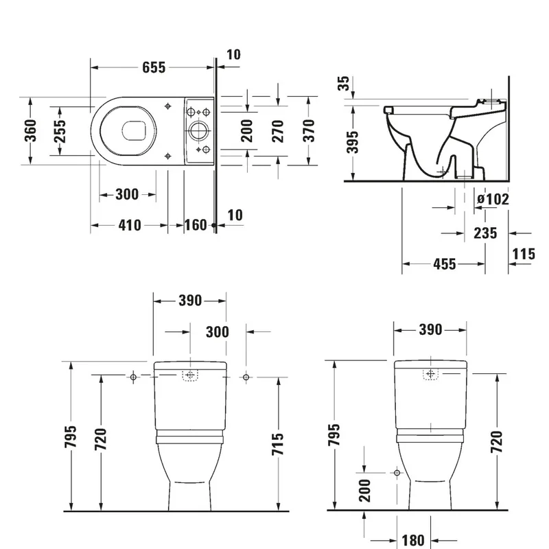 Duravit 012601 Stark 3 Close Coupled Water Closet