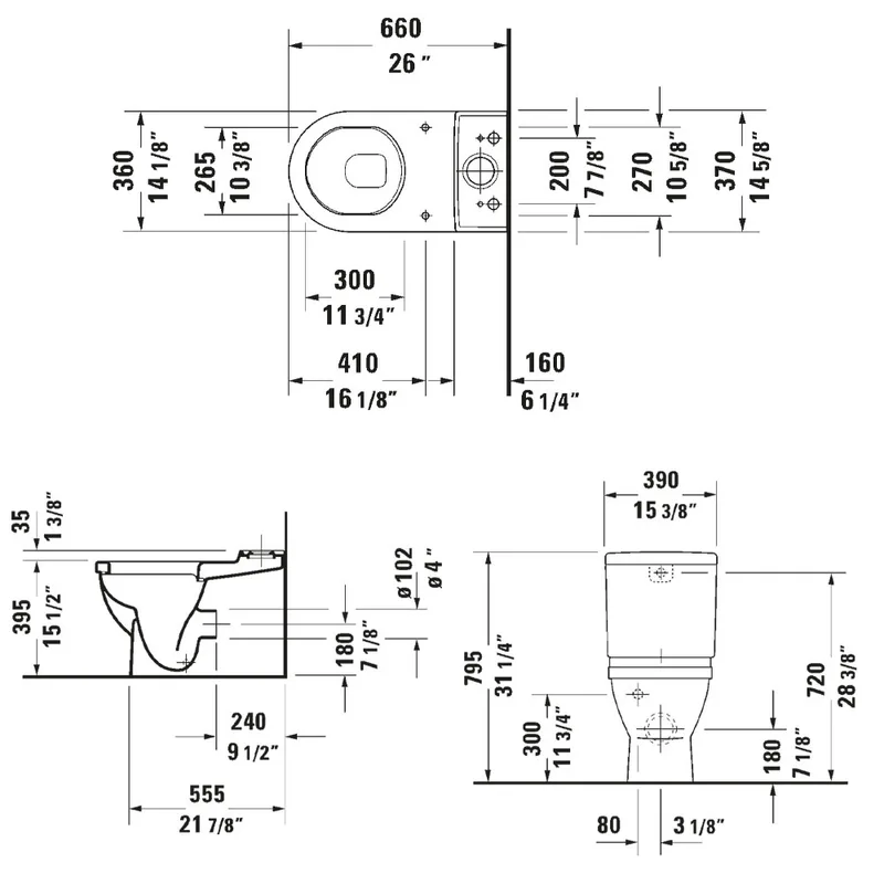 Duravit 012809 Stark 3 Close Coupled WC
