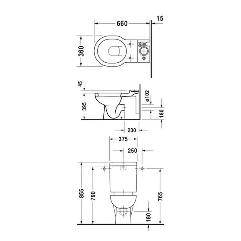 Duravit 017609 Foster Close-Coupled Water Closet