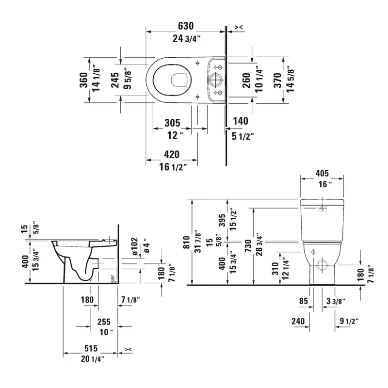 Duravit 213809 Darling New Close Coupled WC