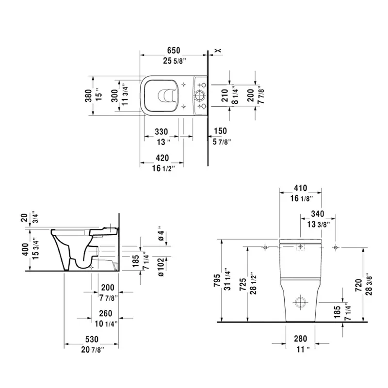 Duravit 216709 P3 Comforts Floor Standing Toilet