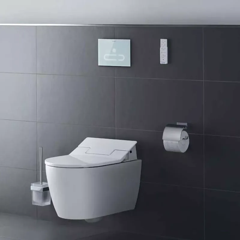 Duravit 252959 + 611000 ME by Starck SensorWash Slim Rimless Shower Toilet