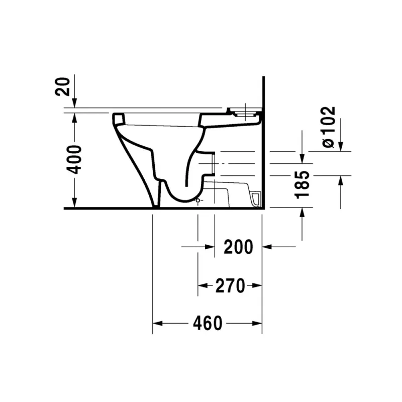 Duravit DuraStyle 215509 Washdown Close-Coupled Water Closet
