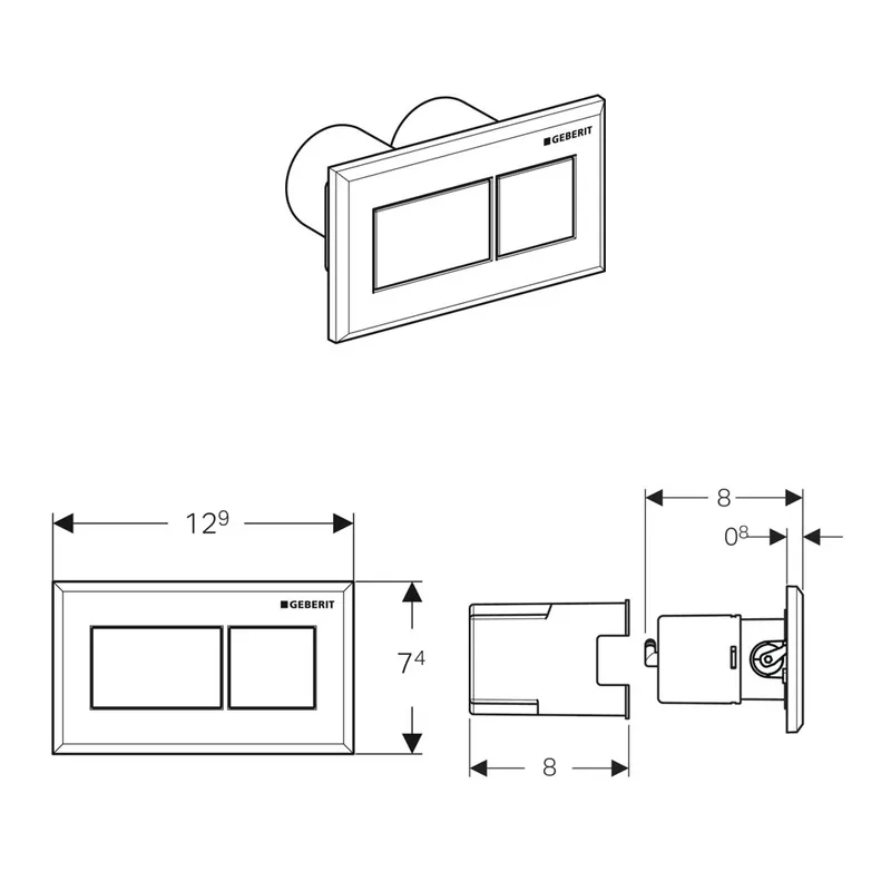 Geberit 115.932.KA.1 Pneumatic Flush Actuator