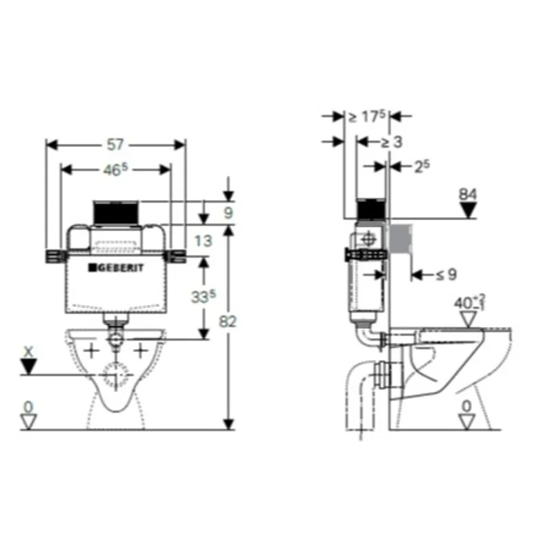 Geberit 224.364.00.1 Kappa Concealed Cistern