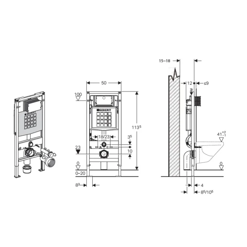 Geberit Duofix Sigma 224.224.00.1 Concealed Cistern Full Frame