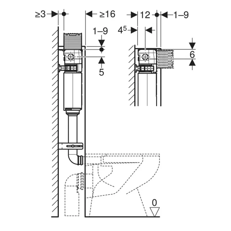 Geberit Omega 224.512.00.1 Concealed Cistern (Top/Front)
