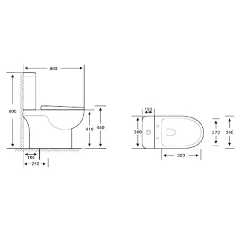 OTTO HF670 Close-Coupled Toilet