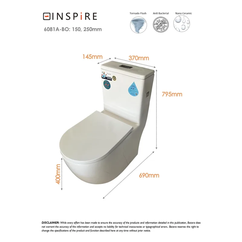 Inspire 6081A Tornado Flush Water Closet
