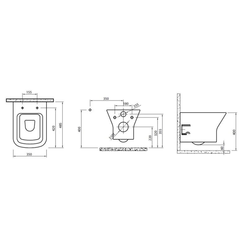 Kale 71117334 Bond Wall-Hung Water Closet