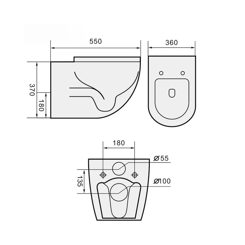 Magnum 905 Wall-Hung Water Closet with Turbo Tornado Flushing