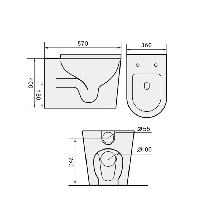 Magnum 909 Floor-Standing Back-to-Wall Water Closet with Turbo Tornado Flushing