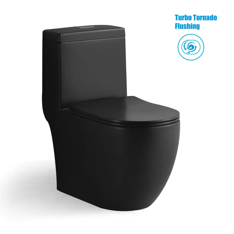 Magnum 938-Black One-Piece Toilet with Turbo Tornado Flushing (Black Color)