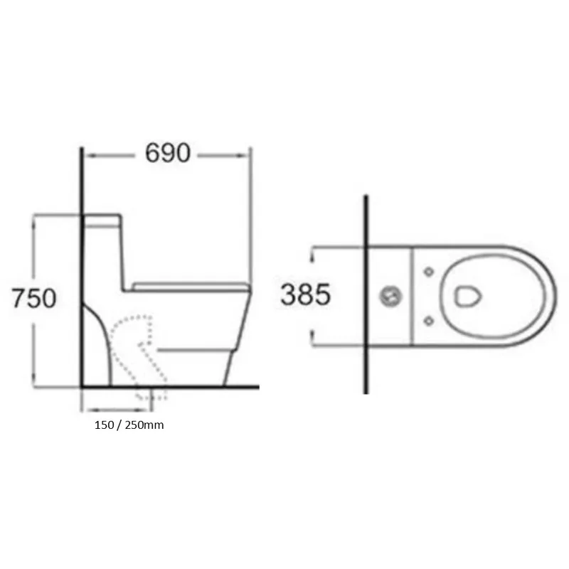 Minerva WC10003 One-Piece Water Closet