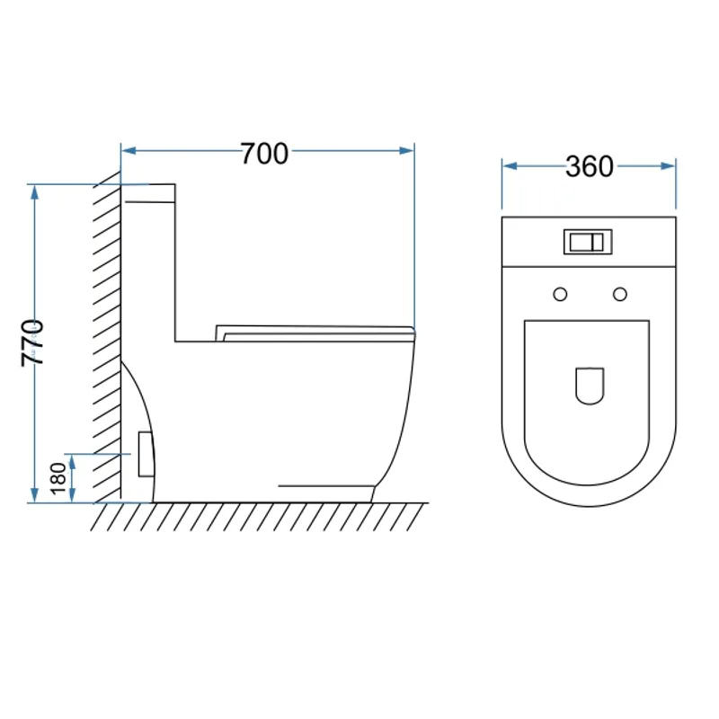 Minerva WC10005 One-Piece Water Closet With Tornado Flush