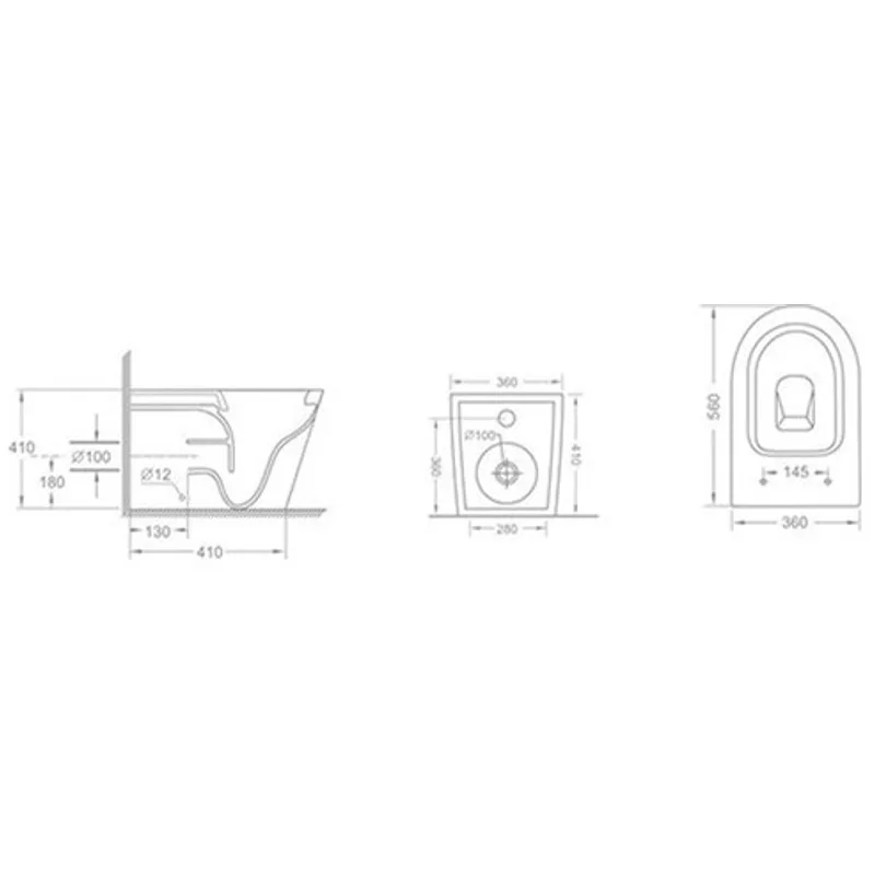 Minerva WC10044 Back-To-Wall Water Closet