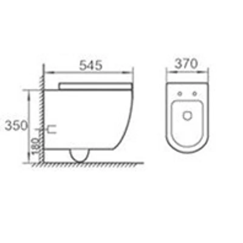 Minerva WH51001B Wall-Hung Water Closet