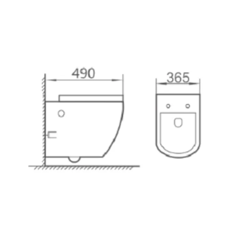 Minerva WH51002 Matt Black Wall-Hung Water Closet