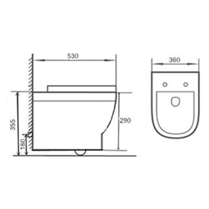 Minerva WH51003 Wall-Hung Water Closet