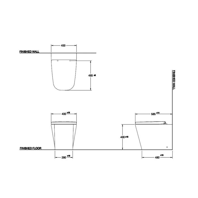 Mogen MW04 Back-To-Wall Toilet