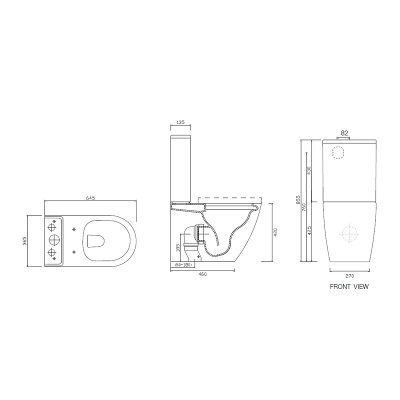 Parisi Ellisse PN600W Close-Coupled Toilet