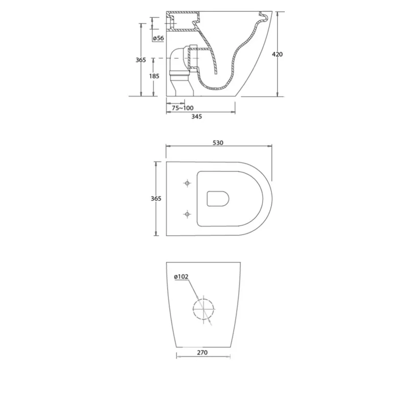 Parisi PN610 Back-To-Wall Water Closet