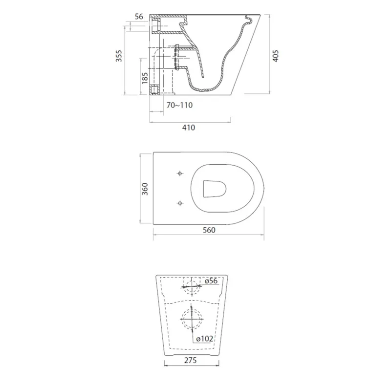 Parisi PN770 Back-To-Wall Water Closet