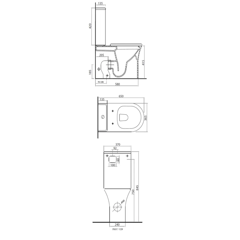 Parisi Slim PN700 Close-Coupled Toilet