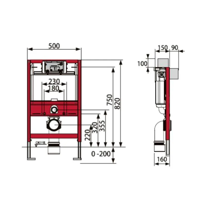 TECE 9300203 TECE Construct Toilet Module Concealed Cistern