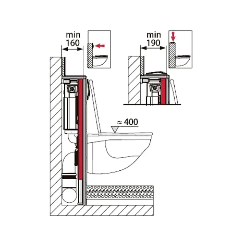 TECE 9300203 TECE Construct Toilet Module Concealed Cistern