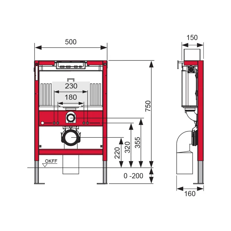 TECE 9300294 TECE Construct Toilet Module Concealed Cistern